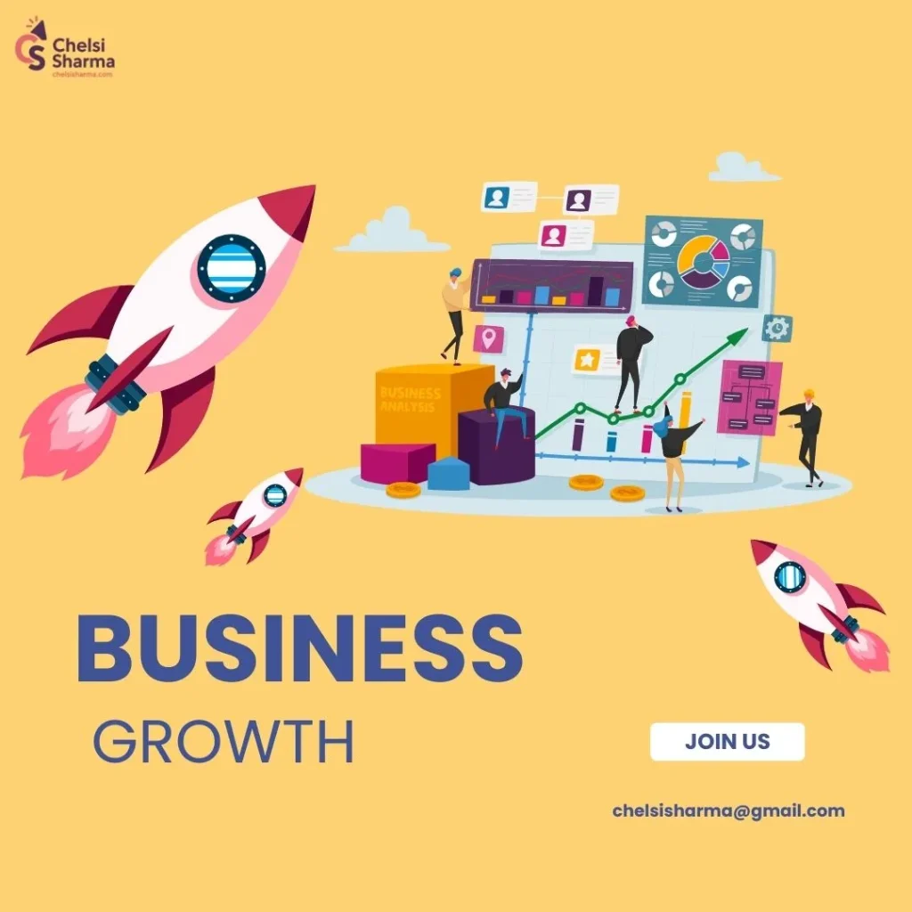 business growth showing by rocket 