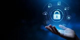 Illustration representing data protection and privacy policy with shield, lock, and documents.